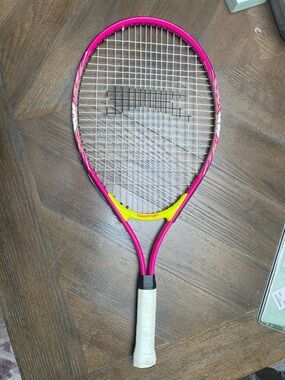 Slazenger Tennis Racket Pink Neon Yellow Adult Racquet Pre-Owned